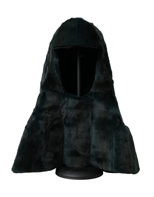Chapeau enveloppant en fourrure de belette noire Dolce &amp; Gabbana