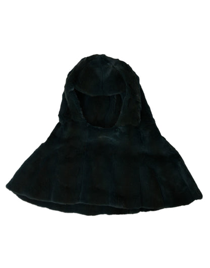 Chapeau enveloppant en fourrure de belette noire Dolce &amp; Gabbana