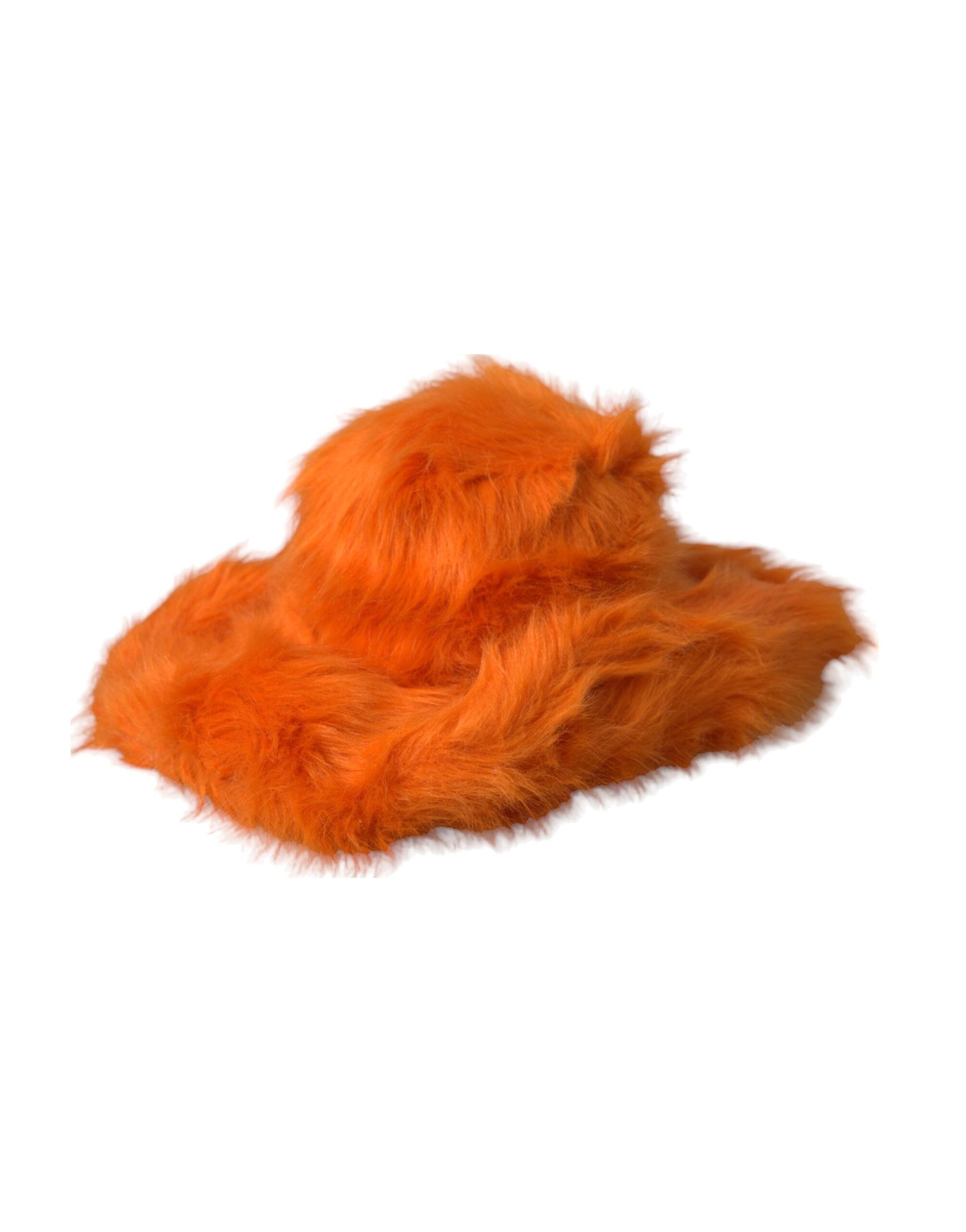 Chapeau Fedora en polyester et fausse fourrure orange Dolce &amp; Gabbana