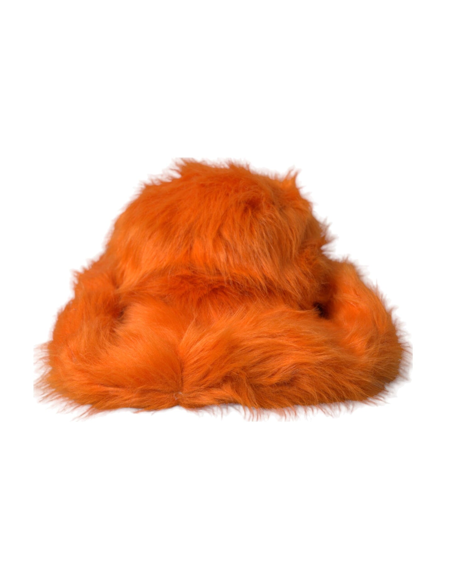 Chapeau Fedora en polyester et fausse fourrure orange Dolce &amp; Gabbana