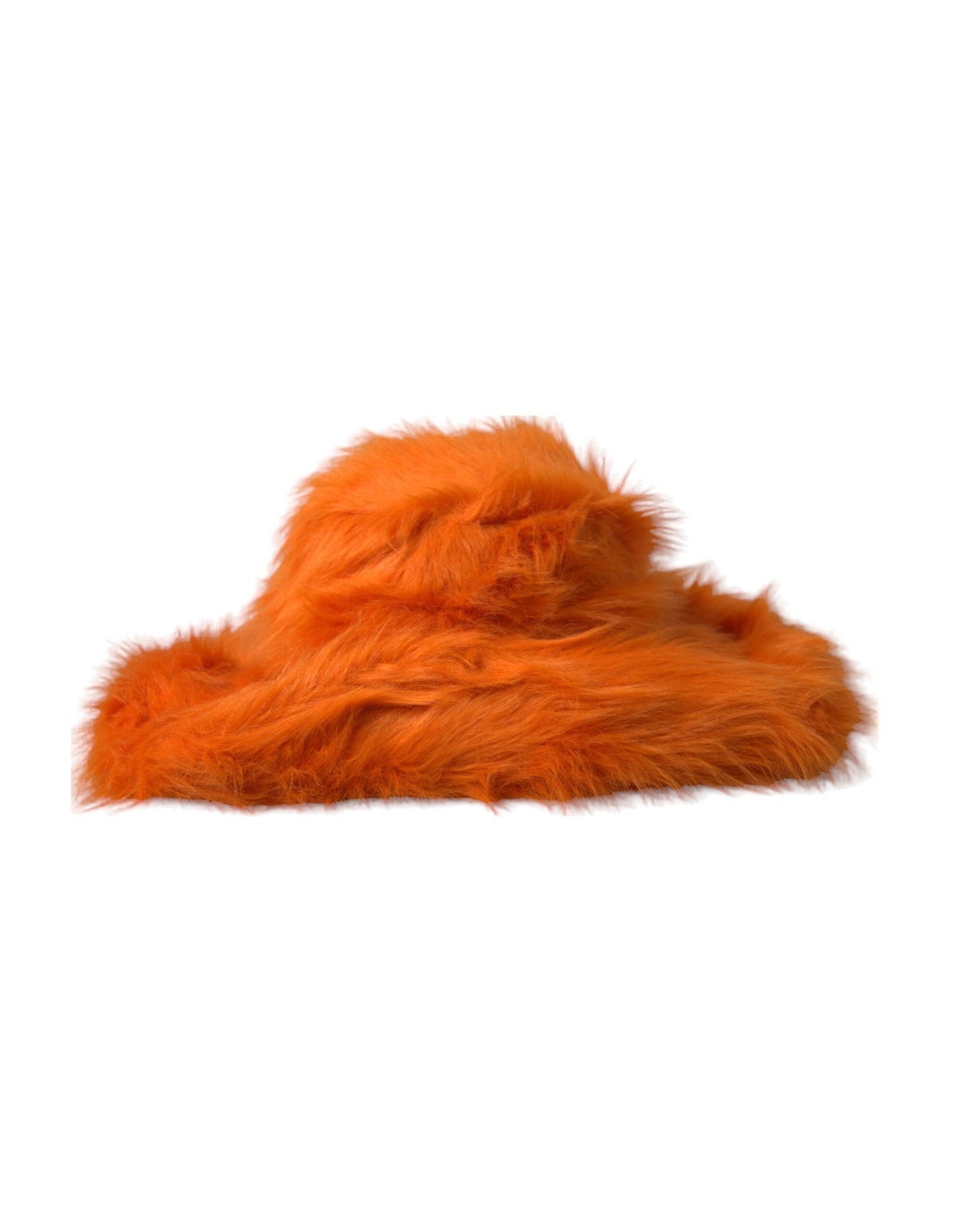 Chapeau Fedora en polyester et fausse fourrure orange Dolce &amp; Gabbana