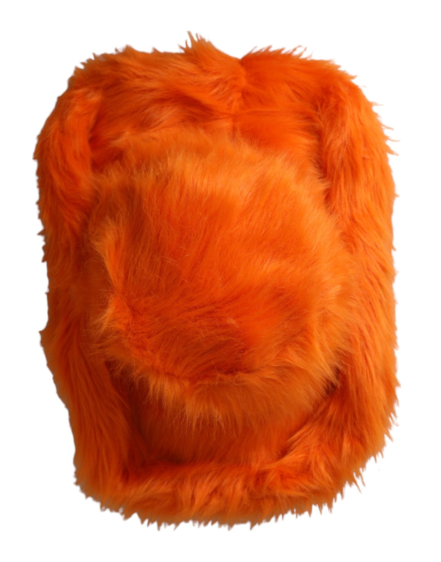 Chapeau Fedora en polyester et fausse fourrure orange Dolce &amp; Gabbana