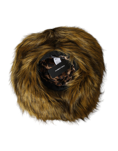 Bob en fausse fourrure modacrylique marron Dolce &amp; Gabbana