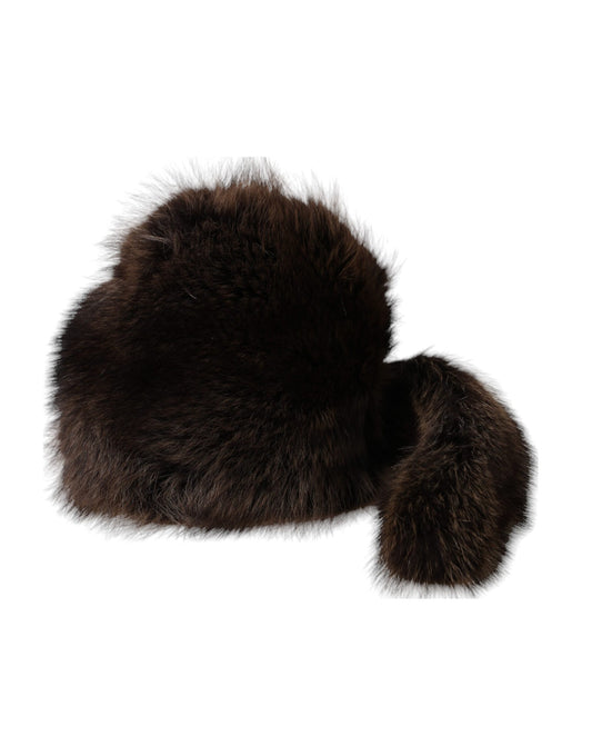 Chapeau bob en fourrure de raton laveur marron Dolce &amp; Gabbana pour femme