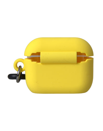 Étui pour Airpods Dolce &amp; Gabbana en silicone jaune avec logo en relief