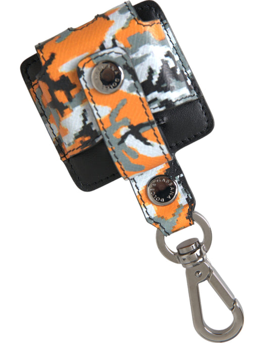 Étui pour Airpods Dolce &amp; Gabbana en cuir et métal à imprimé camouflage multicolore