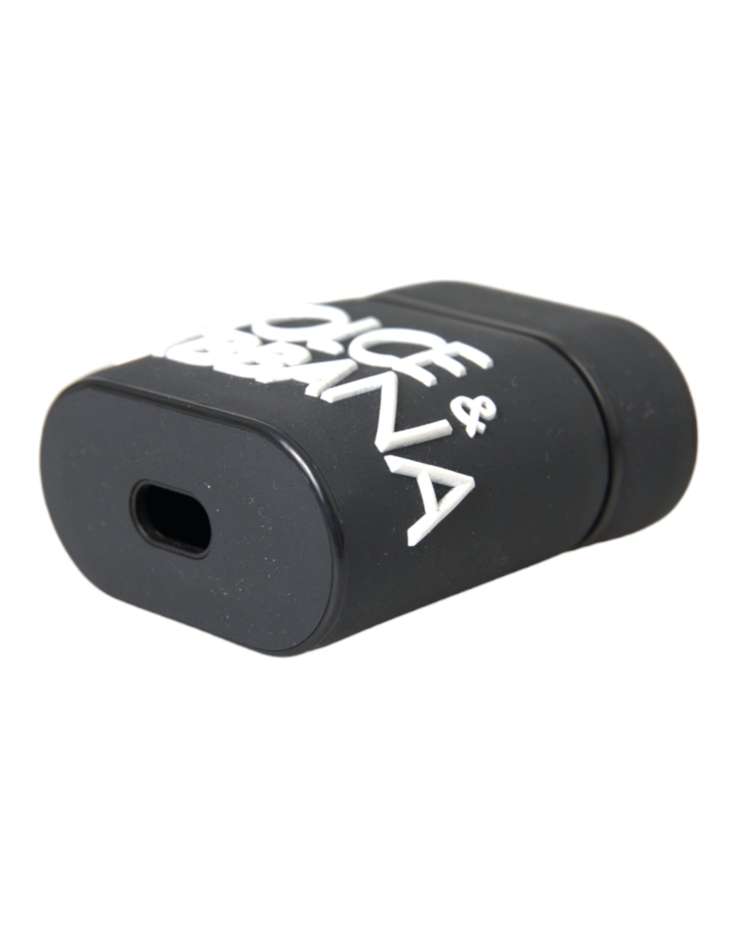 Étui pour Airpods Dolce &amp; Gabbana en silicone noir et blanc avec logo en relief