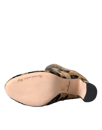 Chaussures Dolce &amp; Gabbana en cuir velours marron girafe
