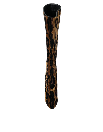 Chaussures Dolce &amp; Gabbana en cuir velours marron girafe