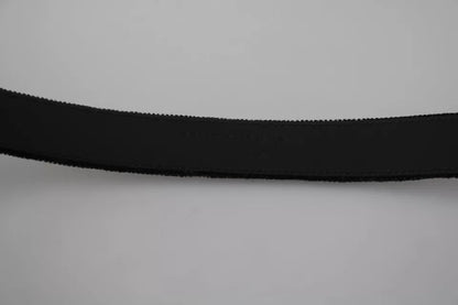 Ceinture pour homme Dolce &amp; Gabbana en velours noir avec boucle en métal argenté