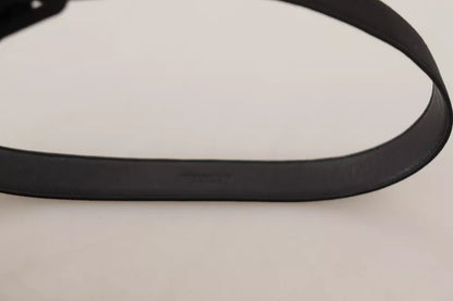 Ceinture à boucle en cuir velours noir avec logo Dolce &amp; Gabbana