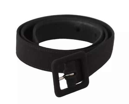 Ceinture à boucle en cuir velours noir avec logo Dolce &amp; Gabbana