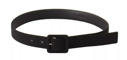 Ceinture à boucle en cuir velours noir avec logo Dolce &amp; Gabbana