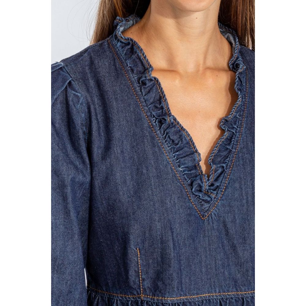 Robe évasée élégante en jean bleu foncé Love Moschino