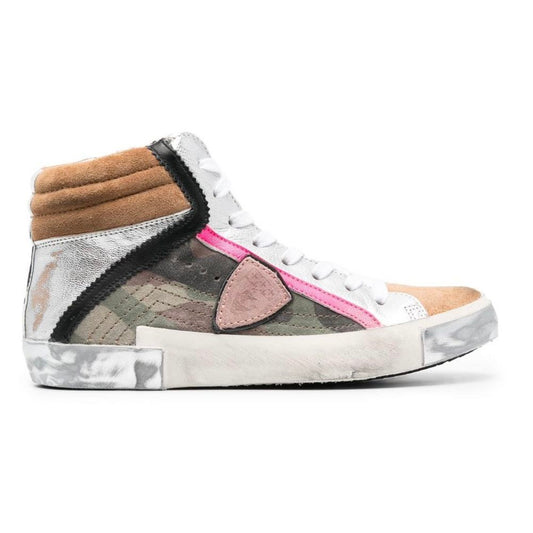 Philippe Model Army Green High-Top-Sneaker mit Lederakzenten