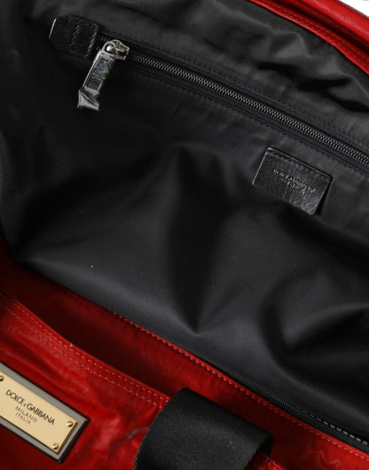 Sac de voyage à bandoulière en nylon rouge Dolce &amp; Gabbana