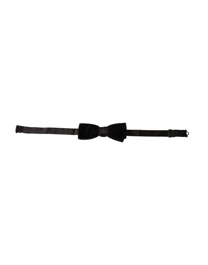 Nœud papillon ajustable en velours noir et coton Dolce &amp; Gabbana pour homme
