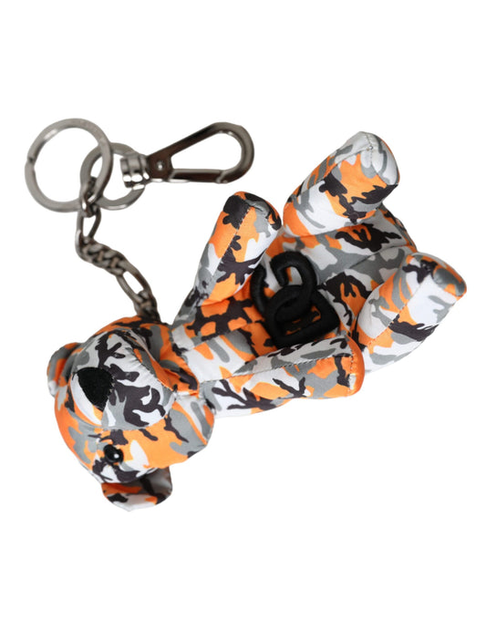 Porte-clés Dolce &amp; Gabbana à motif camouflage multicolore et silhouette animale