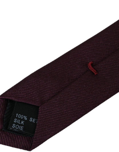 Cravate ajustable pour homme Dolce &amp; Gabbana Bordeaux unie 100 % soie