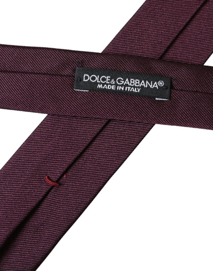 Cravate ajustable pour homme Dolce &amp; Gabbana Bordeaux unie 100 % soie