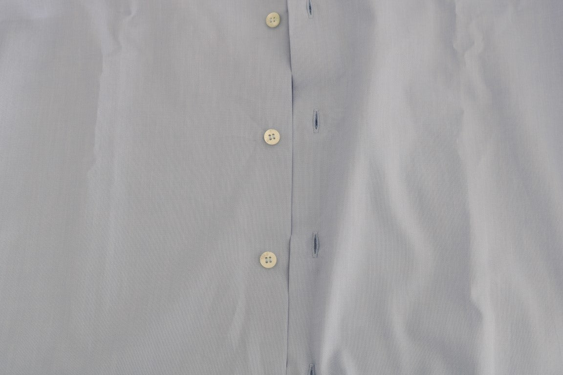 Cavalli Hellblaues Slim Fit-Hemd aus Baumwolle