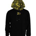 Sweat-shirt à capuche en coton noir avec logo Dolce &amp; Gabbana