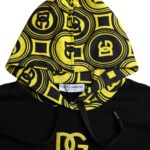 Sweat-shirt à capuche en coton noir avec logo Dolce &amp; Gabbana