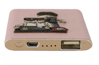 Chargeur USB Dolce &amp; Gabbana en cuir rose #DGFAMILY Power Bank