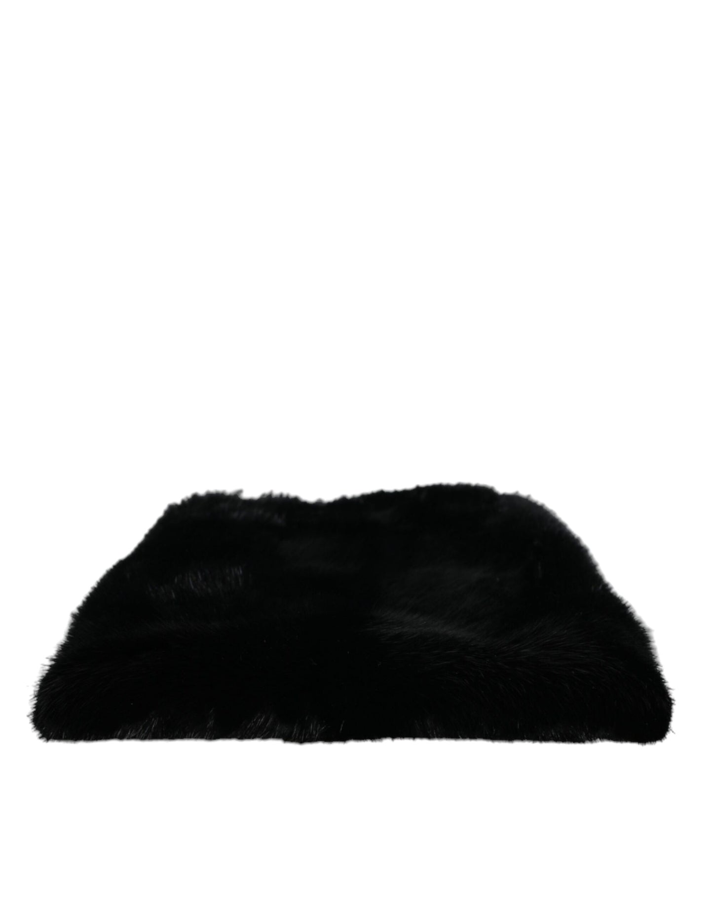 Sac à bandoulière Dolce &amp; Gabbana en fausse fourrure noire avec chaîne argentée