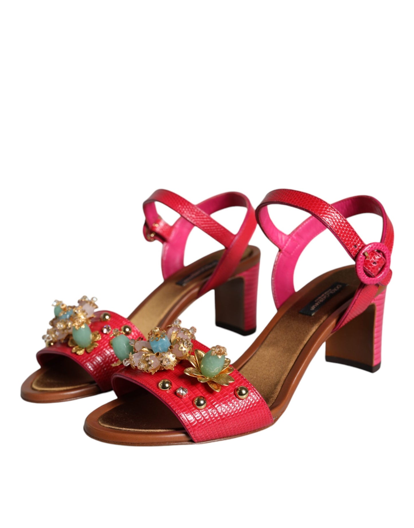 Sandales Keira en cuir fuchsia Dolce &amp; Gabbana