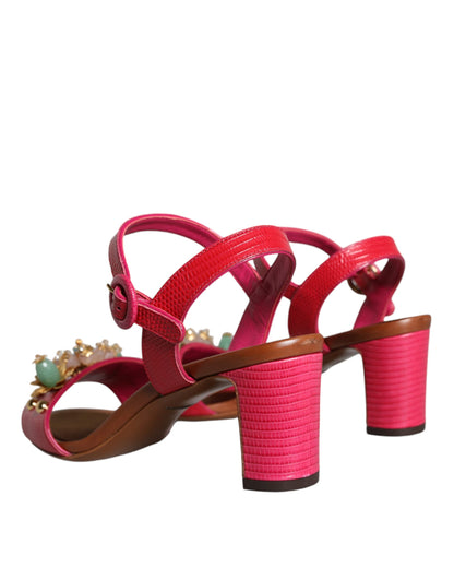 Sandales Keira en cuir fuchsia Dolce &amp; Gabbana