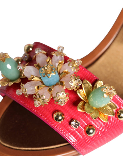Sandales Keira en cuir fuchsia Dolce &amp; Gabbana
