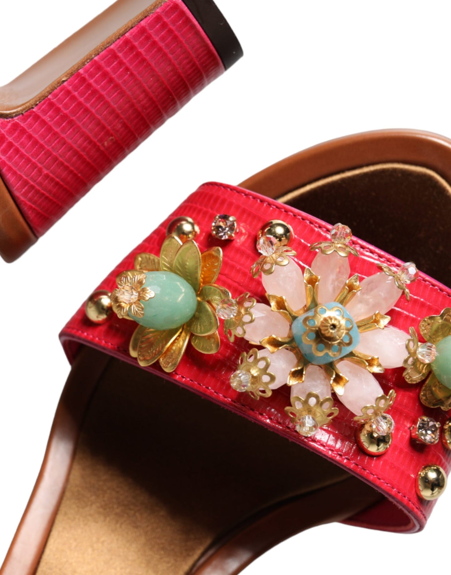 Sandales Keira en cuir fuchsia Dolce &amp; Gabbana