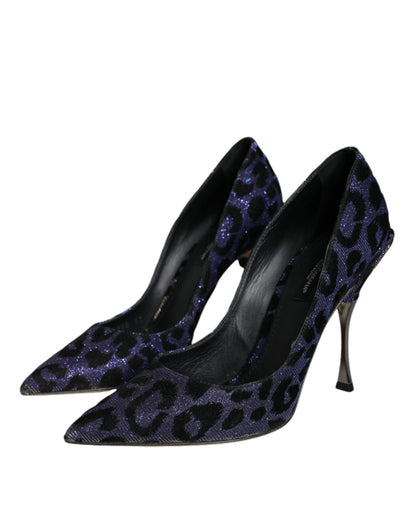 Escarpins à talons hauts Dolce &amp; Gabbana en lurex léopard violet