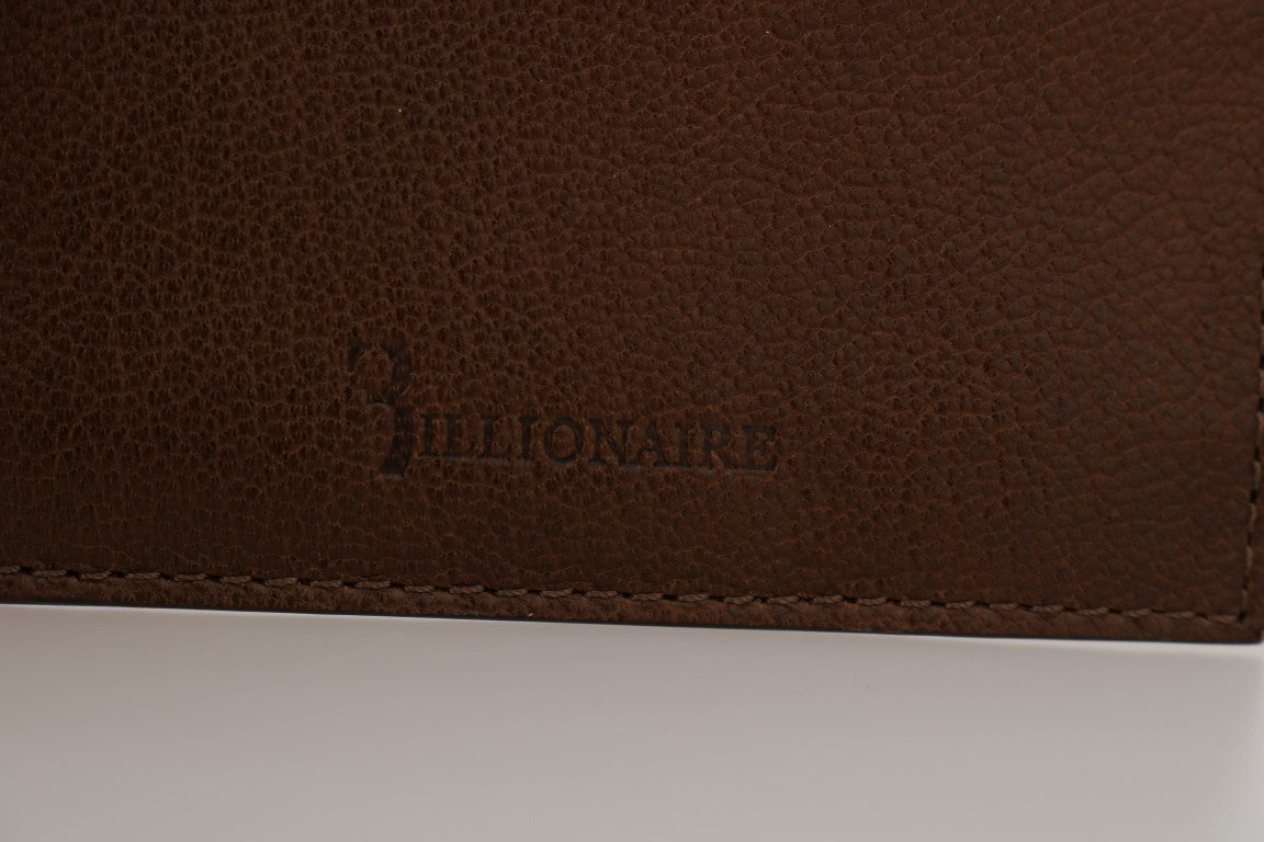 Billionaire Italian Couture – Kartenetui aus braunem Leder