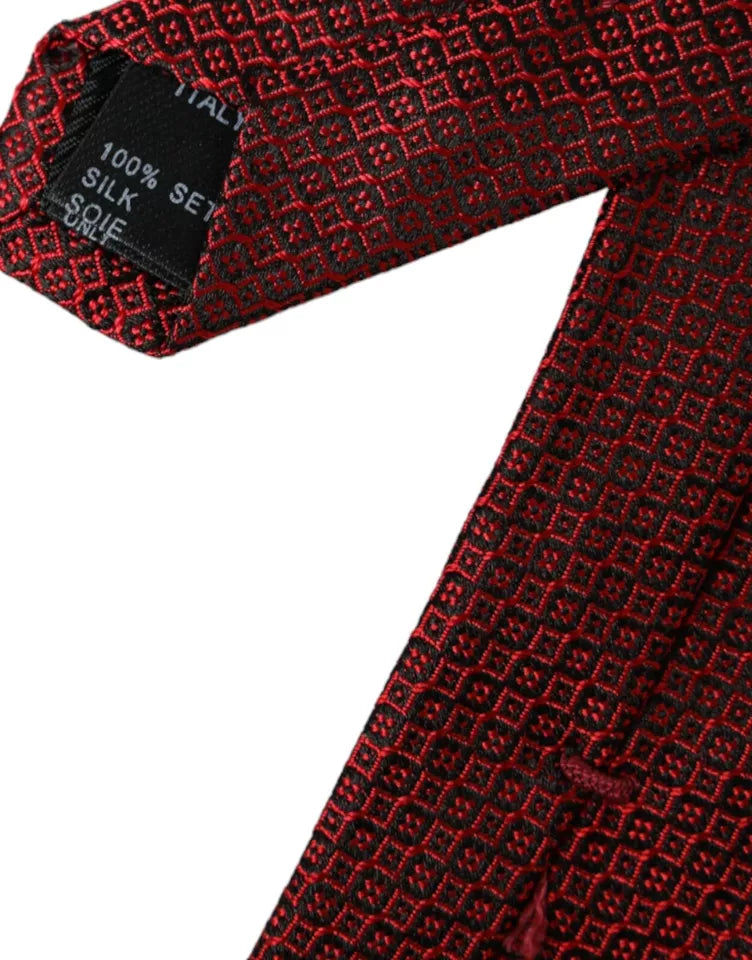 Cravate ajustable pour homme Dolce &amp; Gabbana en 100 % soie à motifs rouges