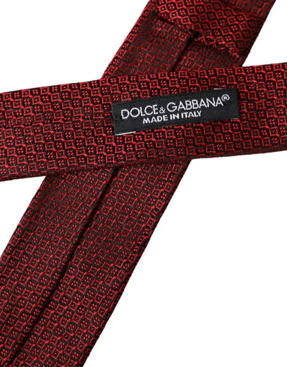 Cravate ajustable pour homme Dolce &amp; Gabbana en 100 % soie à motifs rouges