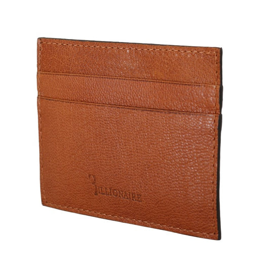 Billionaire Italian Couture – Kartenetui aus braunem Leder
