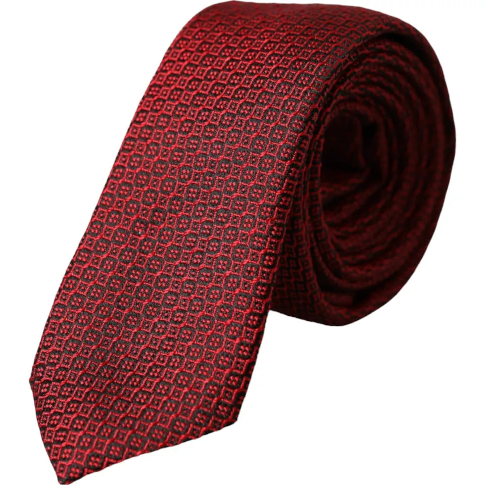 Cravate ajustable pour homme Dolce &amp; Gabbana en 100 % soie à motifs rouges