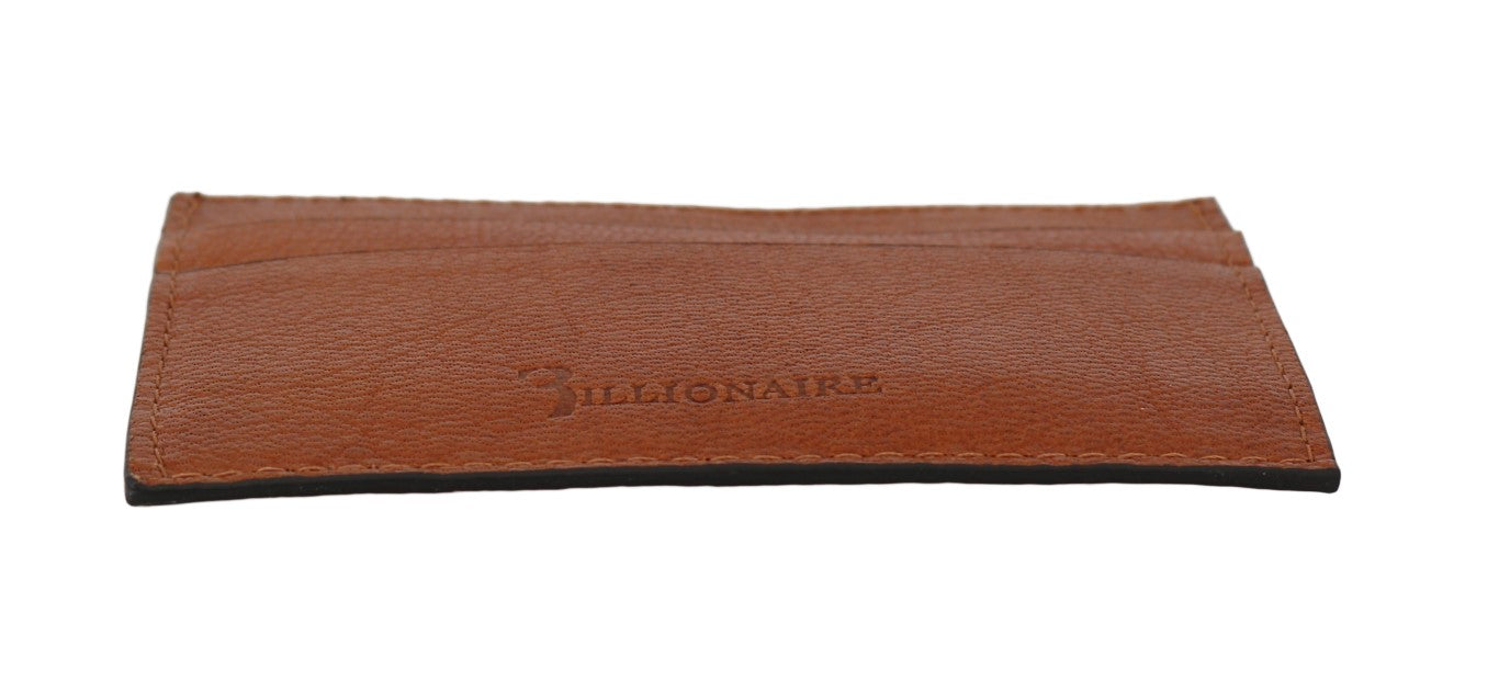 Billionaire Italian Couture – Kartenetui aus braunem Leder