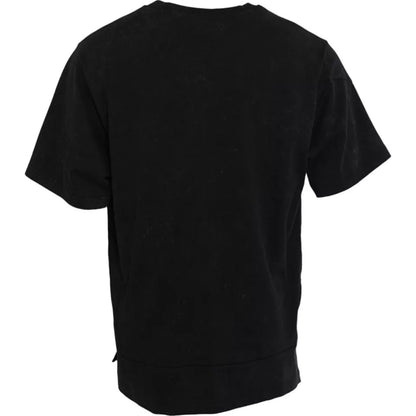T-shirt ras du cou en coton noir à imprimé graphique Dolce &amp; Gabbana