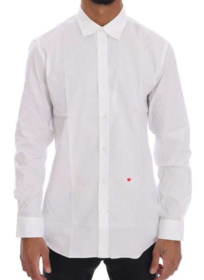 Moschino Slim Fit Hemd aus weißer Stretch-Baumwolle