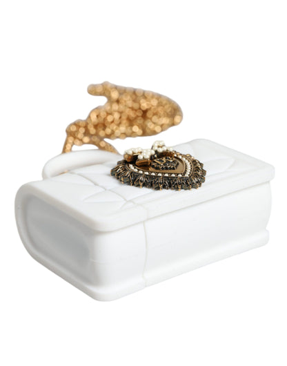 Étui pour Airpods Dolce &amp; Gabbana en silicone blanc avec motif cœur dévotion