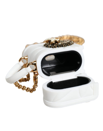 Étui pour Airpods Dolce &amp; Gabbana en silicone blanc avec motif cœur dévotion