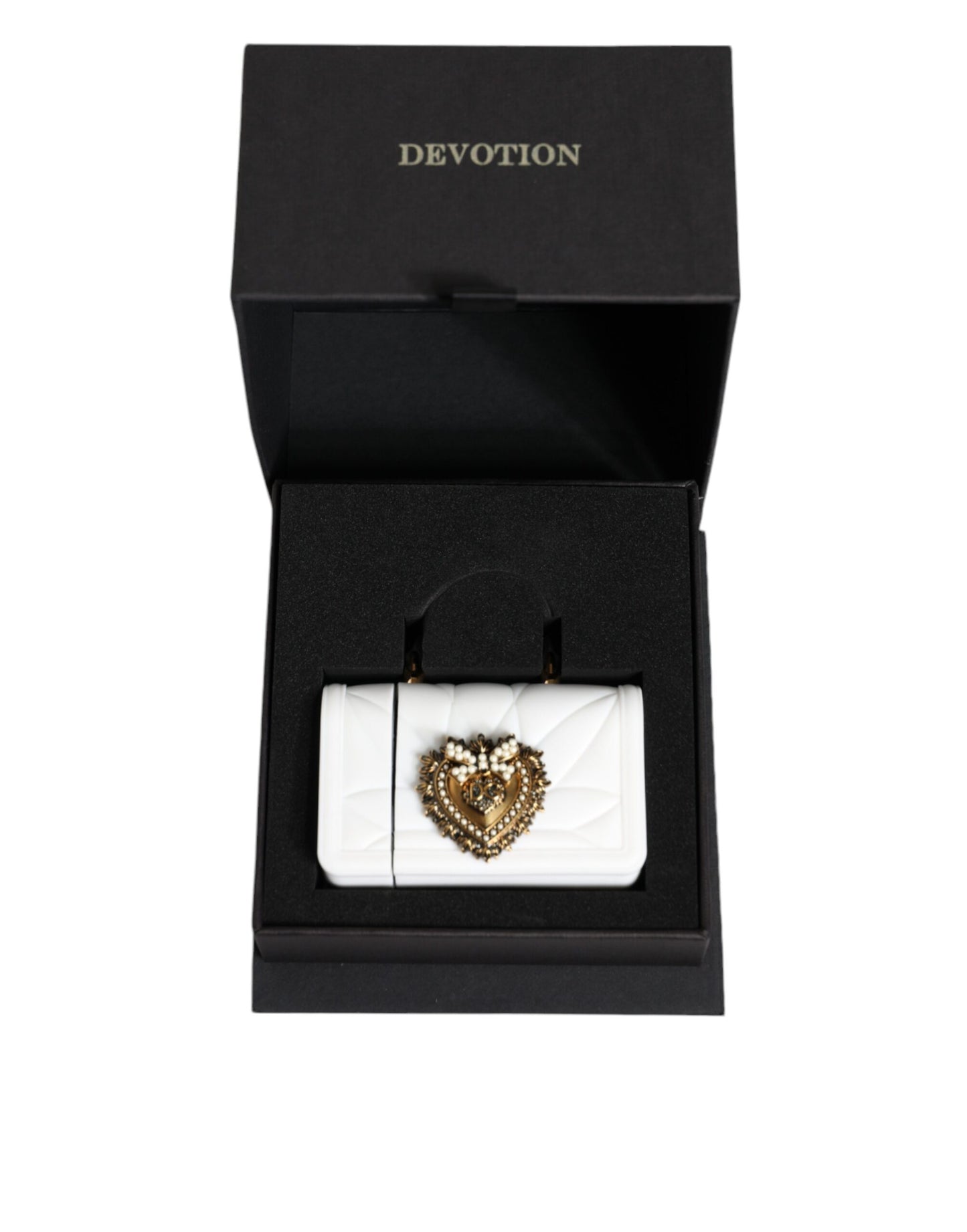 Étui pour Airpods Dolce &amp; Gabbana en silicone blanc avec motif cœur dévotion