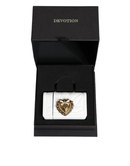 Étui pour Airpods Dolce &amp; Gabbana en silicone blanc avec motif cœur dévotion