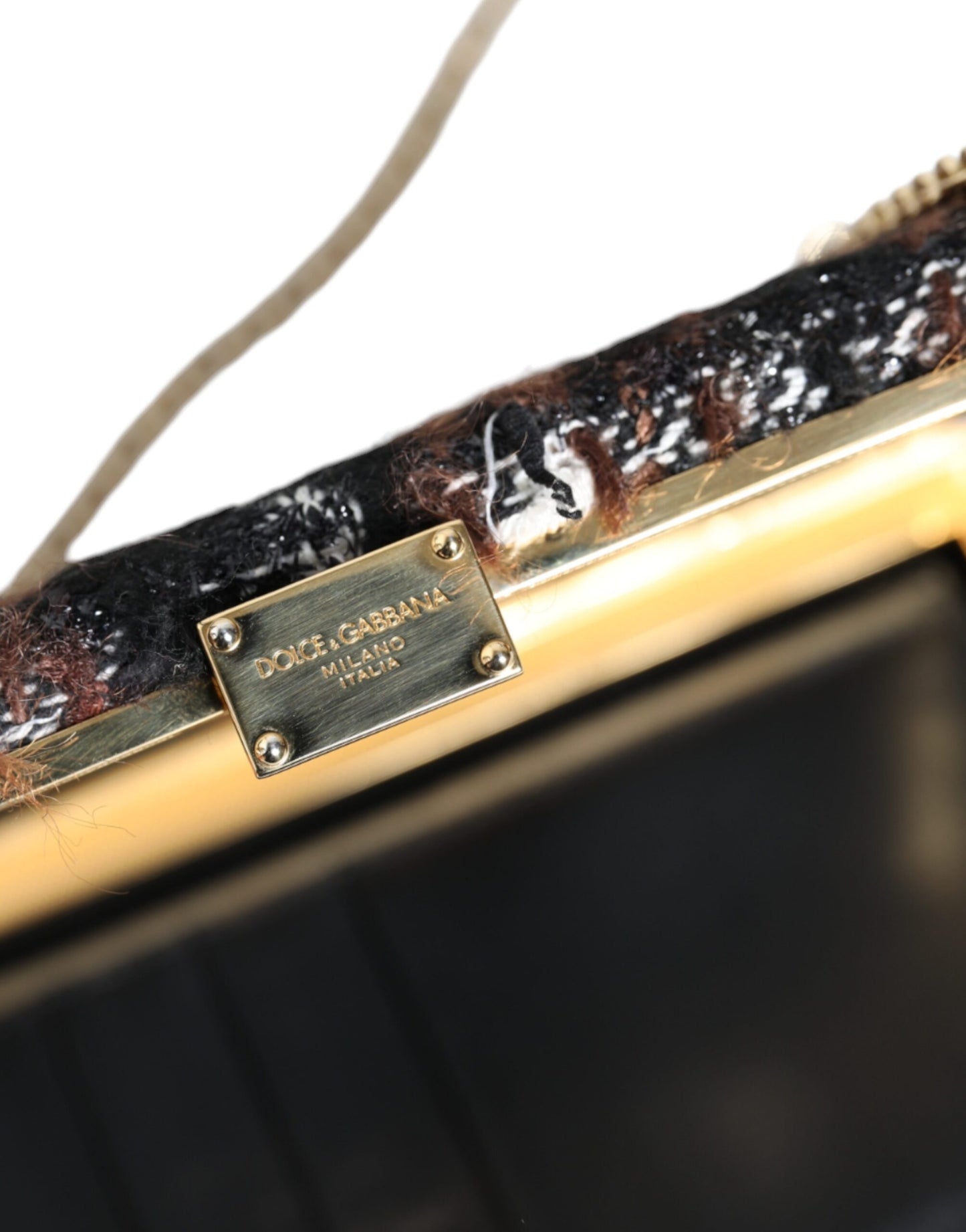 Dolce &amp; Gabbana Pochette de soirée en tweed multicolore à fleurs Sac à bandoulière