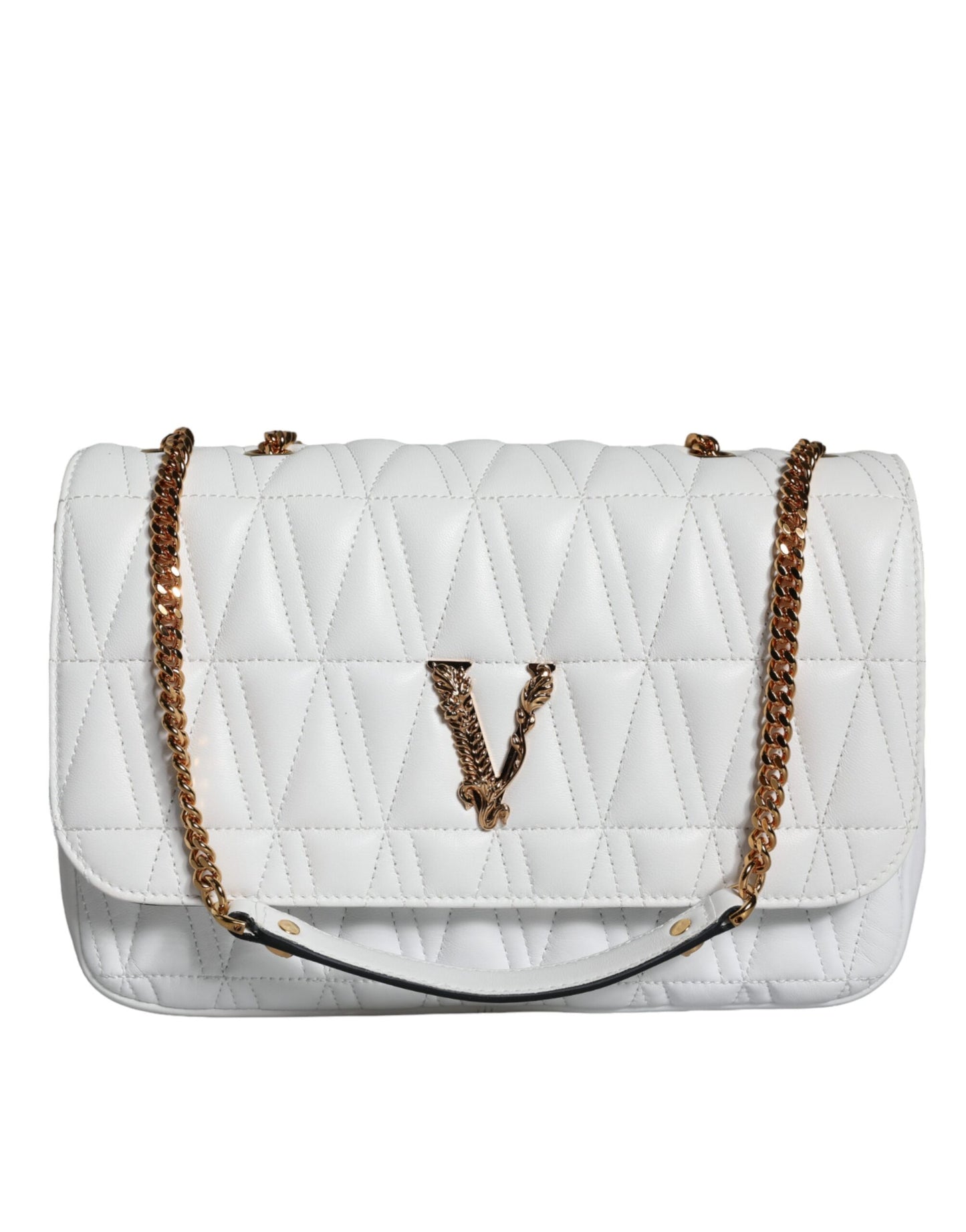 Versace – Weiße Mini-Umhängetasche aus Nappaleder