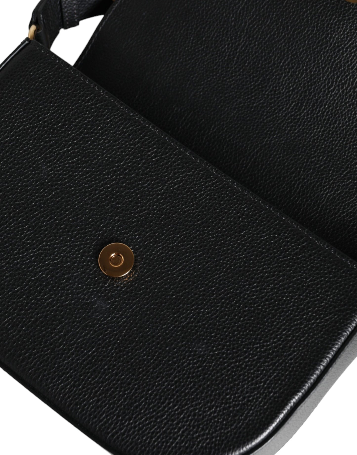 Sac bandoulière Versace en cuir de veau grainé noir avec logo