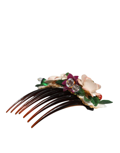 Peigne à cheveux Dolce &amp; Gabbana marron en plastique et cristal pour femme
